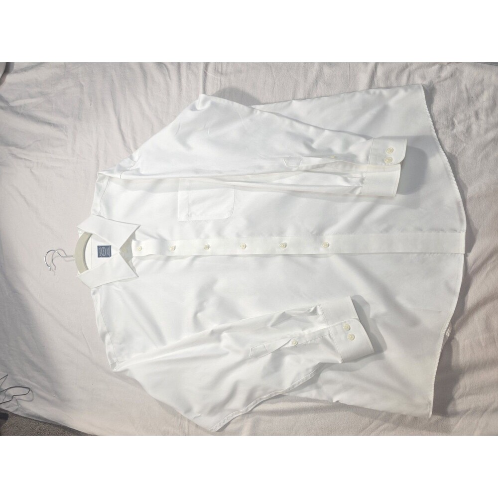 Joseph Feiss Mens Dress Shirt 17 1/2 34/35 White Non Iron Long Sleeve